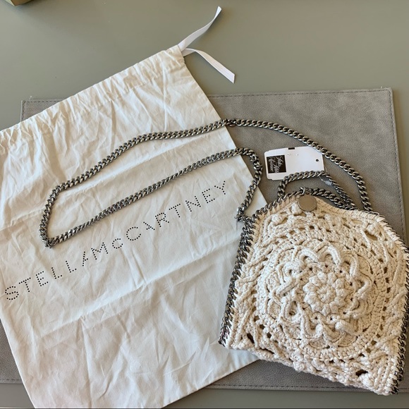Falabella TINY Crochet Flower Crossbody Tote Bag - Picture 3 of 15